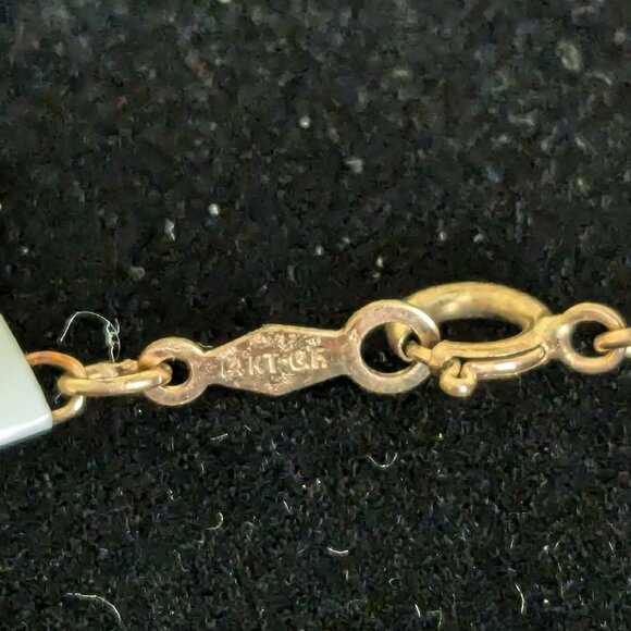 14K Gold Fill Pearl Teardrop Blue Necklace Delicate Preppy Gift Quiet Luxury - Picture 7 of 11